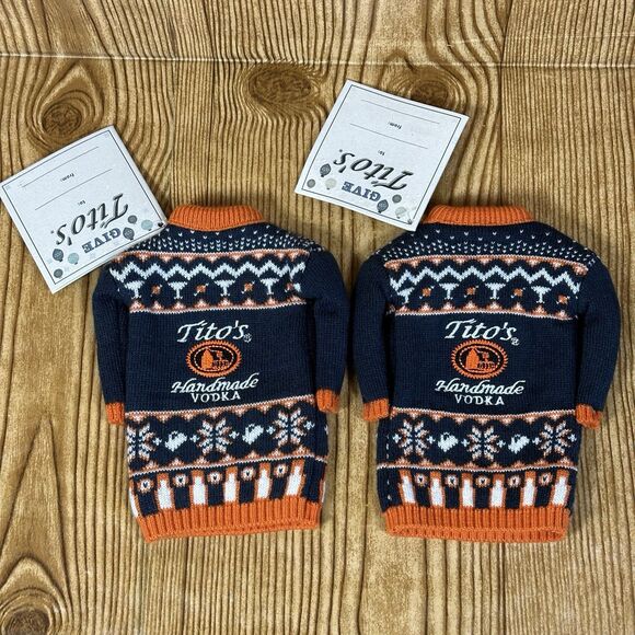 NEW Tito's Vodka Bottle Sweater Fits 750mL &‎ L Bottles Set Of 2 - Picture 1 of 13